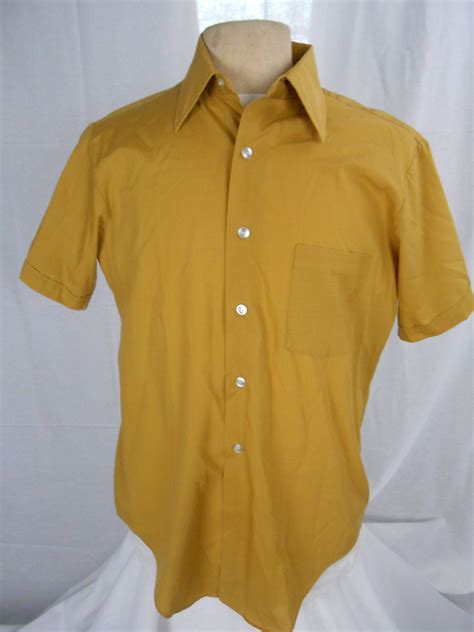 mustard yellow ysl button up shirt|Men's Yellow Button Up Shirts .